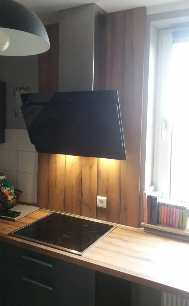 add-on kitchen 'MH Koje 2 /Celine' concrete anthracite, countertop: historic oak